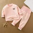 thumbnail image 1 of Busydd Baby Girl Clothes 4 Months-4 Years Solid Color Thermal Fleece Baby Boy Clothes Long Sleeve Crewneck Pullover Tops and Sweatpants Unisex Toddler Kids Pajamas Outfits, 1 of 3