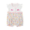 thumbnail image 1 of Busydd Baby Girl Clothes Short Sleeve Round Neck Toddler Romper Comfy Summer Cotton Newborn Girl Clothes Cute Print Button Infant Girl Rompers 12 Months, 1 of 3