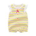 thumbnail image 1 of Busydd Baby Girl Clothes Short Sleeve Round Neck Toddler Romper Comfy Summer Cotton Newborn Girl Clothes Cute Print Button Infant Girl Rompers 3 Months, 1 of 3