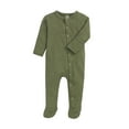 thumbnail image 1 of Busydd Baby Girl Romper 0-12 Months Comfortable Cotton Solid Color Newborn Boy Clothes Casual Round Neck Solid Color Button Baby Boy Romper 3-6 Months, 1 of 2