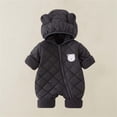 thumbnail image 1 of Busydd Baby Girl Romper 0-2 Years Winter Warm Hooded Zipper Baby Girl Clothes Rompers Casual Solid Color Long Sleeve Infant Boy Clothes 3-6 Months, 1 of 7