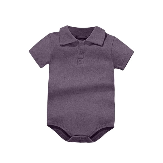 Busydd Baby Girl Romper 0-24 Months Casual Breathable Cotton Short Sleeve Baby Romper Solid Color Lapel Button Baby Boy Clothes 12-18 Months