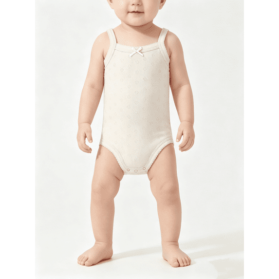 Busydd Baby Girl Romper 1 Months-3 Years Fashion Solid Color Camisole Straps Baby Romper Casual Sleeveless Sweet Bow Baby Onesie 36-42 Months