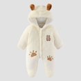 thumbnail image 1 of Busydd Baby Girl Romper 3 Months-2 Years Comfortable Warm Fleece Button Baby Boy Romper Fashion Cute Long Sleeve Hooded Baby Girl Winter Clothes 9 Months, 1 of 5