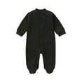 thumbnail image 1 of Busydd Baby Girls Boys Clothes One Piece Solid Color Toddler Romper Bodysuit Long Sleeve Button Down Cotton Baby Boy Rompers Unisex Infant Outfit Jumpsuit 0-12 Month, 1 of 8