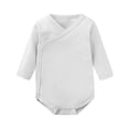 thumbnail image 1 of Busydd Baby Romper 0-24 Months Comfy Solid Color V Neck Cotton Newborn Clothes Breathable Long Sleeve Button Baby Girl Clothes 6-9 Months, 1 of 6