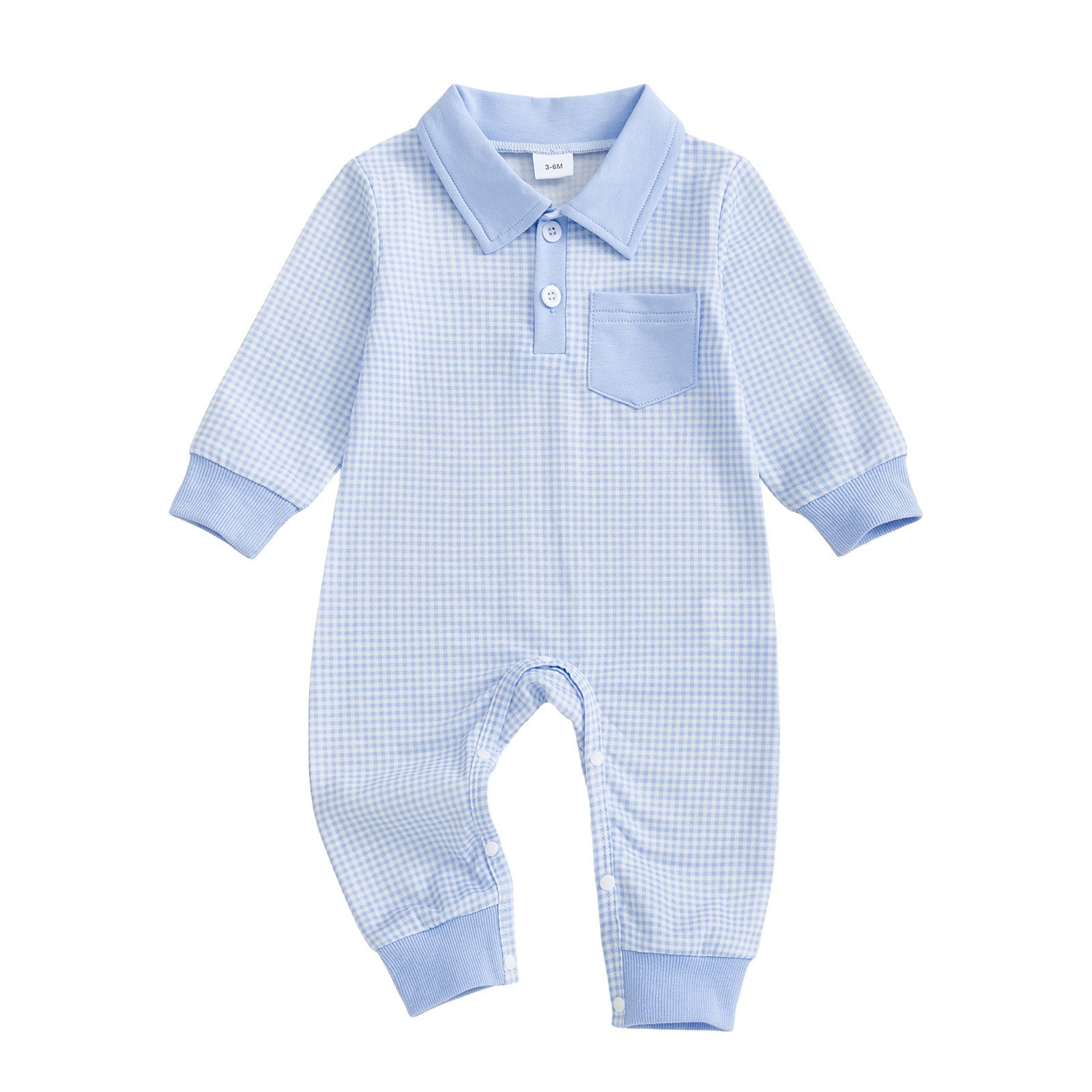 Busydd Baby Rompers Casual Comfy Solid Color Long Sleeve Boys Clothes ...