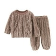 thumbnail image 1 of Busydd Baby Winter Clothes 0-8 Years Solid Color Warm Fuzzy Fleece Girls' Clothing Sets Boys Fashion Long Sleeve Tops and Pants Loungewear Sets Unisex Kids Pajamas 5-6 Years, 1 of 3