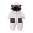 thumbnail image 1 of Busydd Baby Winter Clothes 6 Months-3 Years Winter Warm Fleece Long Sleeve Baby Romper Casual Comfortable Cotton Hooded Zipper Baby Boy's Clothing, 1 of 9