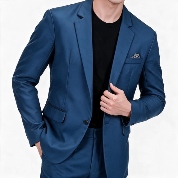 Busydd Blazer for Men Solid Color Long Sleeve Suit Jacket for Men Casual Lapel Suit Blazers Business Formal Dress Jackets for Men with Pockets L