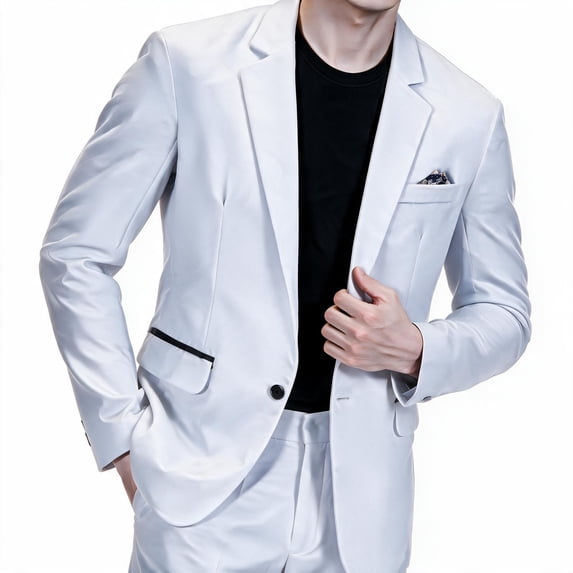 Busydd Blazer for Men Solid Color Long Sleeve Suit Jacket for Men Casual Lapel Suit Blazers Business Formal Dress Jackets for Men with Pockets XL