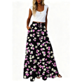 thumbnail image 1 of Busydd Boho Skirt for Women with Pockets Fashion Print Drawstring Maxi Skirt Flowy Vacation Elastic Waist Drawstring Long Skirts XL, 1 of 8