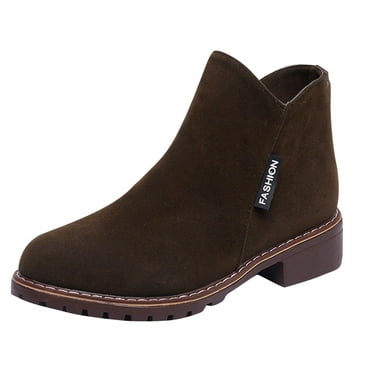 Busydd Boots for Women Fashion Casual Solid Color Booties for Women Comfortable Outdoor Ankle Boots Zipper Short Boots