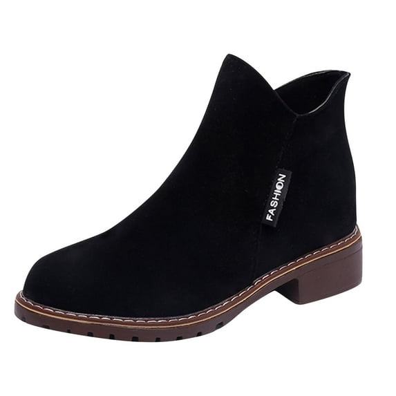Busydd Boots for Women Fashion Casual Solid Color Booties for Women Comfortable Outdoor Ankle Boots Zipper Short Boots