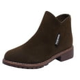 thumbnail image 1 of Busydd Boots for Women Fashion Casual Solid Color Booties for Women Comfortable Outdoor Ankle Boots Zipper Short Boots, 1 of 4