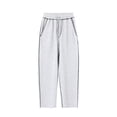 thumbnail image 1 of Busydd Boy Clothes 5-12 Years Solid Color Elastic Waist Casual Cotton Pants Comfort Baggy Unisex Toddler Pants Summer Drawstring Teen Girls' Wide Leg Pants with Pockets, 1 of 3