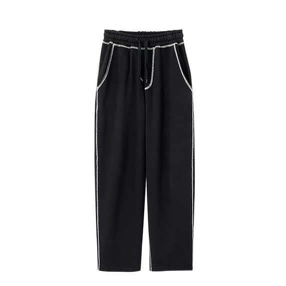 Busydd Boy Clothes 5-12 Years Solid Color Elastic Waist Casual Cotton Pants Comfort Baggy Unisex Toddler Pants Summer Drawstring Teen Girls' Wide Leg Pants with Pockets