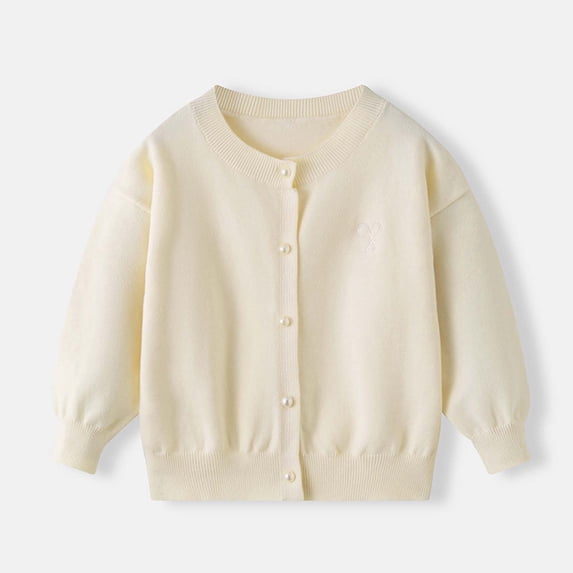 Busydd Boy Sweaters 3-8 Years Casual Comfy Solid Color Knit Sweater Cardigans Long Sleeve Round Neck Button Girls Sweaters Comfy Unisex Boys Girls Clothes