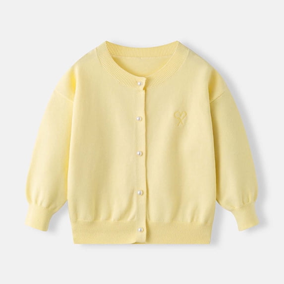 Busydd Boy Sweaters 3-8 Years Casual Comfy Solid Color Knit Sweater Cardigans Long Sleeve Round Neck Button Girls Sweaters Comfy Unisex Boys Girls Clothes