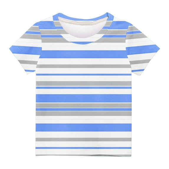 Busydd Boy's Tops 3-11 Years Toddler Boy Summer Clothes Fashion Striped Little Boys Tops Casual Round Neck Short Sleeve Teen Tees