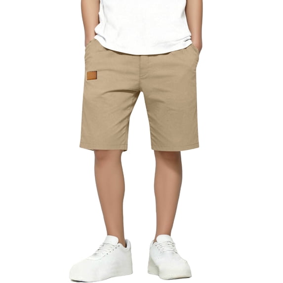 Busydd Boys Athletic Shorts 5-15 Years Solid Color Elastic Waist Boys Gym Shorts Casual Comfortable Summer Boys Shorts with Pockets