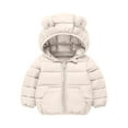 thumbnail image 1 of Busydd Boys Girls Puffer Jacket 1-6 Years Unisex Solid Color Long Sleeve Boys Winter Coats Casual Zip Hooded Girls Winter Coat Fashion Warm Kids Puffer Jacket with Pockets 3 Years, 1 of 5
