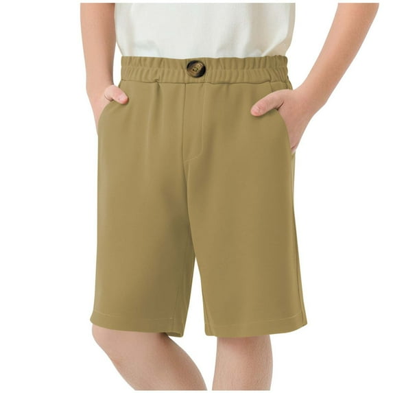 Busydd Boys Girls Shorts 4-14 Years Solid Color Elastic Waist Unisex Toddler Shorts Casual Comfy Boys Girls Summer Clothes Teen Summer Shorts with Pockets