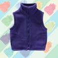 thumbnail image 1 of Busydd Boys Girls Winter Vest 3-12 Years Solid Color Sleeveless Zipper Boys Winter Jacket Unisex Comfortable Warm Fuzzy Kids Winter Coats, 1 of 3