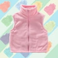 thumbnail image 1 of Busydd Boys Girls Winter Vest 3-12 Years Solid Color Sleeveless Zipper Boys Winter Jacket Unisex Comfortable Warm Fuzzy Kids Winter Coats, 1 of 3