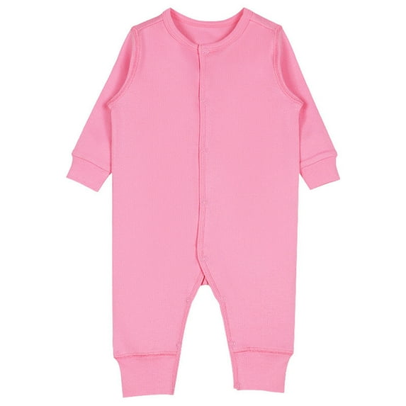 Busydd Boys Romper Casual Long Sleeve Round Neck Girls Clothes Comfortable Cotton Solid Color Button Baby Rompers 3-6 Months