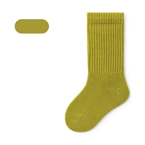 Busydd Boys Socks 1-8 Years Comfy Breathable Cotton Girls Socks Casual Fashion Solid Color Mid Calf Toddler Girl Socks 3 Years