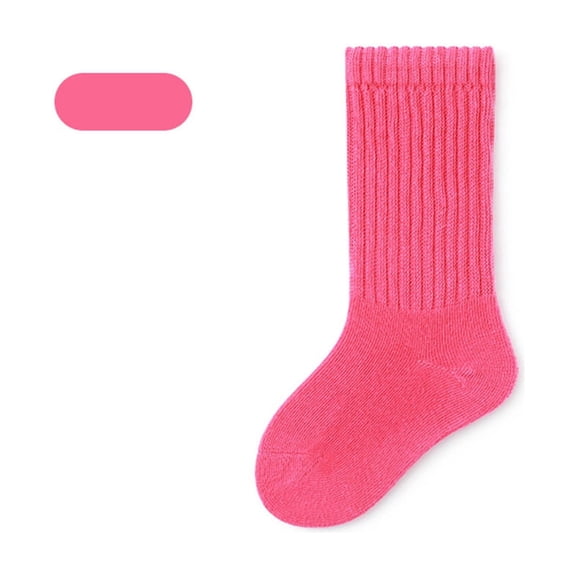 Busydd Boys Socks 1-8 Years Comfy Breathable Cotton Girls Socks Casual Fashion Solid Color Mid Calf Toddler Girl Socks 3 Years