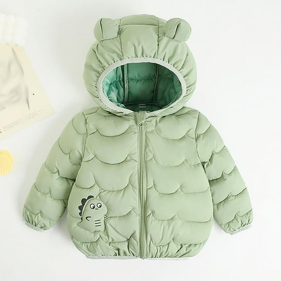 Busydd Boys Winter Coat 2-7 Years Solid Color Hooded Unisex Toddler Puffer Jacket Long Sleeve Warm Zipper Girls Winter Coat with Pockets 5 Years