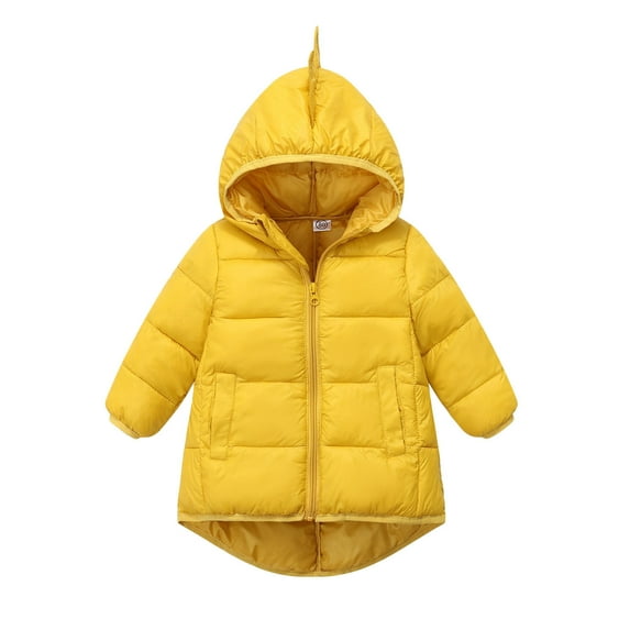 Busydd Boys Winter Coats 2-9 Years Unisex Solid Color Kids Puffer Jacket Fashion Warm Long Sleeve Girls Winter Coat Zip Hooded Toddler Winter Coat with Pockets 7 Years