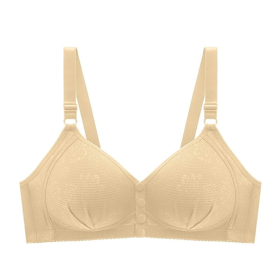 Busydd Bras for Women Full Coverage Wireless Bras for Women Solid Color Seamless Front Closure Bras Comfort Supportive Push Up Bra Casual Everyday Bra