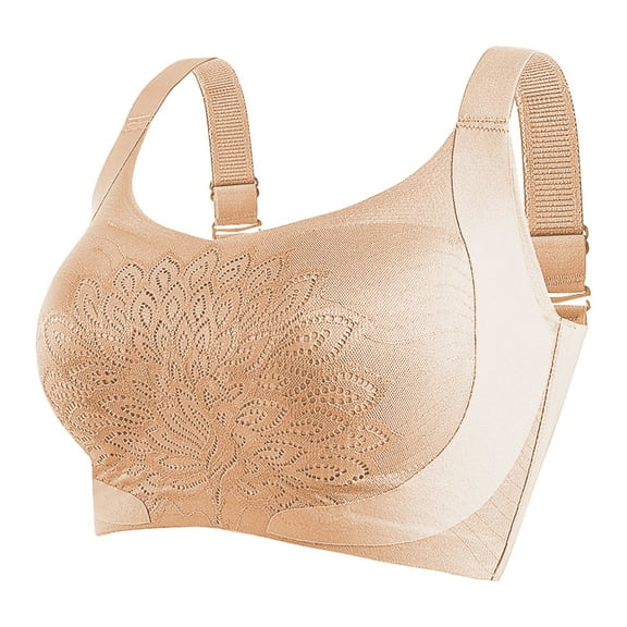 Busydd Bras for Women No Underwire Seamless Lace Push Up Bra Plus Size Wireless Bra for Large Bust Lightweight Breathable Adjustable Everyday Bras
