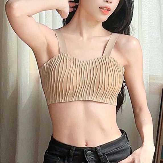 Busydd Bras for Women No Underwire Solid Color Ribbed High Support Lift Push Up Bra Comfy Breathable Wirefree Bralettes Seamless Everyday Underwear