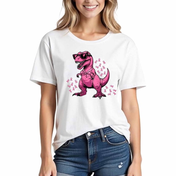 Busydd Breast Cancer T Shirts for Women Pink Ribbon Graphic Tees Cancer Awareness Cotton Tshirts Casual Comfy Round Neck Short Sleeve Summer Tops 2XL