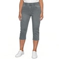 thumbnail image 1 of Busydd Capri Jeans for Women Casual Solid Color Elastic Waistband Denim Capris with Pockets 2XL, 1 of 9