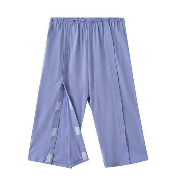 Busydd Capris Pants for Women Elastic Waist Postoperative Care Pants Solid Color Adjustable Casual Pants for Women