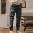 thumbnail image 1 of Busydd Cargo Pants for Men Casual Slim Solid Color Work Pants for Men Comfortable Cotton Outdoor Hiking Pants with Pockets XL, 1 of 7