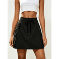 thumbnail image 1 of Busydd Cargo Skirts for Women with Pockets Fashion Solid Color Zipper Mini Skirt Casual Outdoor High Waisted Drawstring Sport Skirt XL, 1 of 8