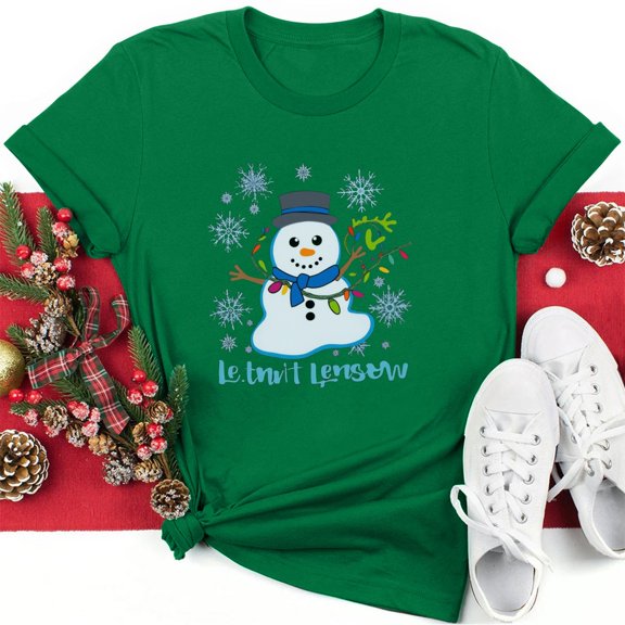 Busydd Christmas Shirts for Women Fall Fashion Round Neck Xmas Graphic Tees Casual Short Sleeve Womens Tops Versatile Comfy Cotton Tshirts 3XL