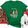 thumbnail image 1 of Busydd Christmas Shirts for Women Fall Fashion Round Neck Xmas Graphic Tees Casual Short Sleeve Womens Tops Versatile Comfy Cotton Tshirts L, 1 of 6