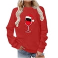 thumbnail image 1 of Busydd Christmas Shirts for Women Trendy Holiday Graphic Long Sleeve Sweatshirt for Women Comfy Cotton Round Neck Womens Sweatshirts L, 1 of 6