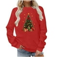 thumbnail image 1 of Busydd Christmas Shirts for Women Trendy Holiday Graphic Long Sleeve Sweatshirt for Women Comfy Cotton Round Neck Womens Sweatshirts M, 1 of 6