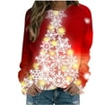 thumbnail image 1 of Busydd Christmas Sweatshirt for Women No Hood Graphic Print Holiday Crewneck Sweatshirt Loose Oversized Fall Sweatshirts Fashion Casual Pullover Sweatshirt Long Sleeve Shirts for Women, 1 of 4
