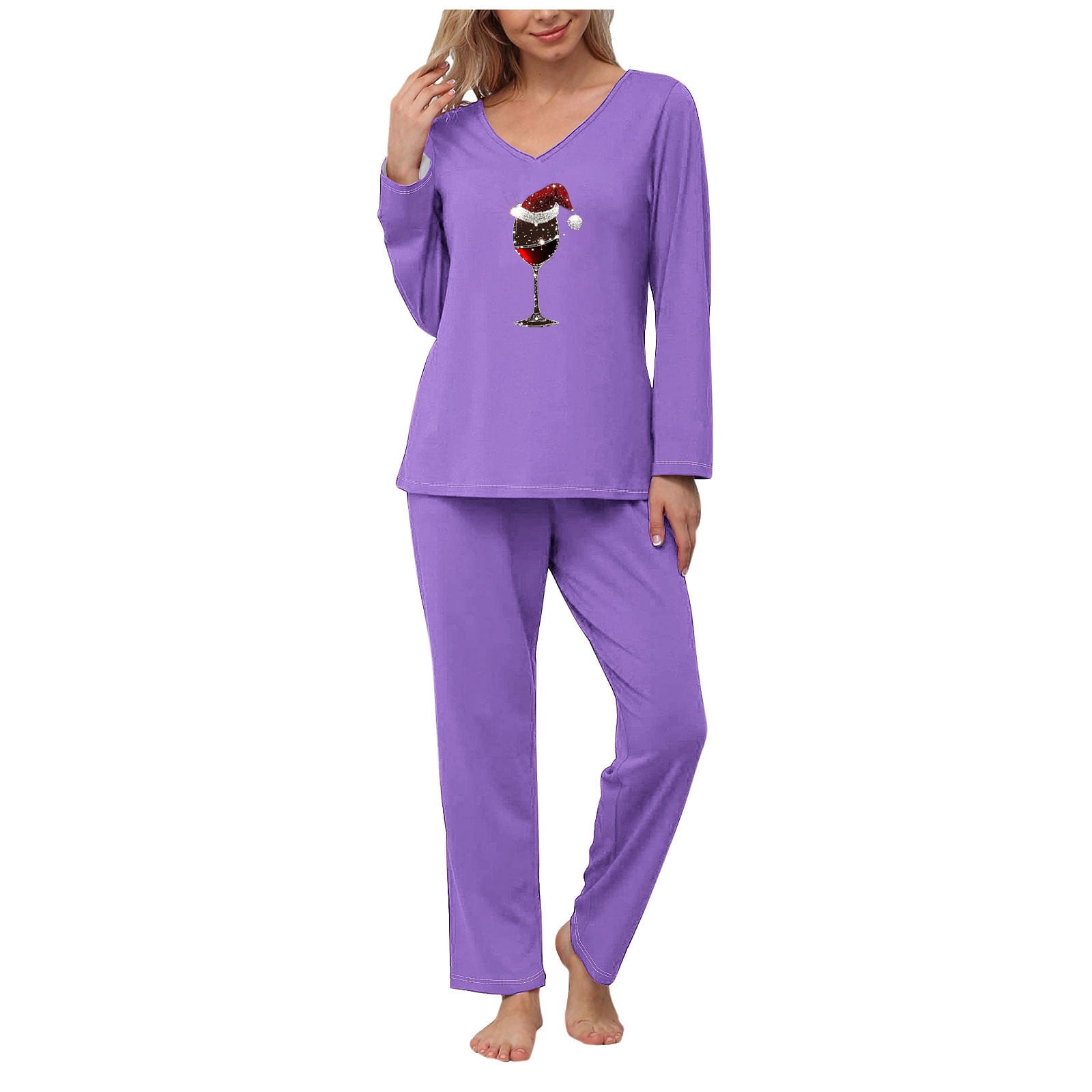 Fashion Leisure Holiday Style Printed V-Neck Two-Piece Suit