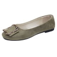 thumbnail image 1 of Busydd Dress Shoes for Women Casual Versatile Metal Buckle Flats Comfortable Slip on Women Footwear 42, 1 of 4