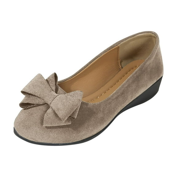 Busydd Dress Shoes for Women Fashion Bow Solid Color Slip on Shoes Women Casual Comfortable Low Heel Women Footwear 8